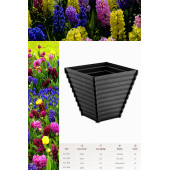 Ahşap Desen Çiçek Saksısı 1 Ad. 1,2 Lt -(ALY-502) - 1
