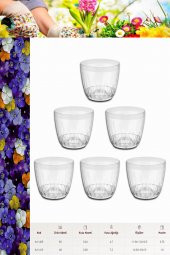 Adetalya Kristal Çiçek Saksısı 6 Adet 0,75 Lt -(ALY-409) - 1