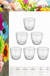 Adetalya Kristal Çiçek Saksısı 6 Adet 1,6 Lt -(ALY-410) - 1