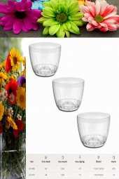 Adetalya Kristal Çiçek Saksısı 3 Adet 0,75 Lt -(ALY-409) - 1