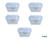 Polytime Şeffaf Kilitli Mutfak Eşya Gıda Saklama Kabı Kutusu - Dikdörtgen - 5,1 Litre - 5 Adet thumbnail 2