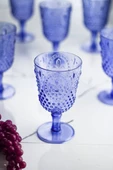 Akrilik Mavi 6lı Kadeh & Su Meşrubat Kahve Yanı Bardağı 450 ml ( Cam Değildir ) - 2