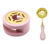 Davetiye Mum Mühürü Uygulama Seti Pembe Renk 811 Gül Desen thumbnail 6