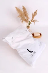 %100 Pamuk Çıtçıtlı Seyahat Bakım Düzenleyici Bez Çanta thumbnail 2