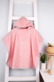 %100 Pamuk Outlet 75x60 Nakışlı Kapüşonlu Çocuk Panço thumbnail 1