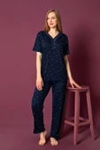 Nisanca Bambu Büyük Beden Yazlık Kadın Kısa Kol Pijama Takımı - 7