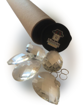 Damla Kristal Avize Taşı 5 Adet Cam Lazer Kesim 50 mm - 5
