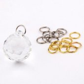 Altın Kaplama Metal Halkası Kristal Avize ve Perde Aksesuarı 2 Paket (100 Adet) - 2