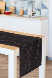 Mermer Desen Saten Runner - 3