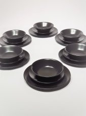 Mat Siyah 24 Parça 6 Kişilik Yemek Takımı - 3