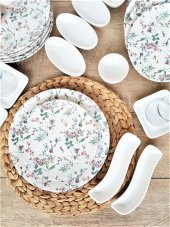 Flowers Mat Beyaz 33 Parça 6 Kişilik Kahvaltı Takımı - 1
