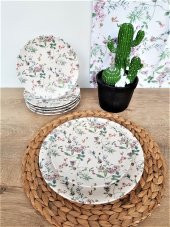 Flowers Mat Beyaz 7 Parça 6 Kişilik İkram Kahvaltı Takımı - 1