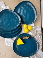 Trior Organik Mat Mavi 32 cm Kahvaltı Takımı - 1