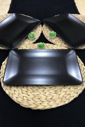 Kare Mat Siyah 6 Adet 31 x 21 cm Kahvaltı Servis thumbnail 2