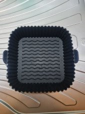 Airfryer Silikon Pişirme Kabı 20x20 Cm Tüm Airfryerlere Uyumlu Siyah - 3