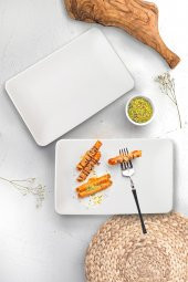 Mat Beyaz Kayık Tabak 33x21 Cm 2 Adet - 2