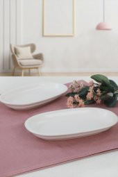 Mat Beyaz Hitit Kayık Tabak 19 cm 2 Adet - 1
