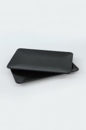 Mat Siyah Kayık Tabak 33x21 Cm 2 Adet - 3
