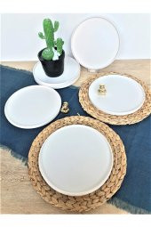 27 Cm Stackable Servis Tabağı Mat Beyaz 2 Adet - 1