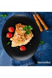32 Cm Mat Siyah Biftek Oval Servis - 1