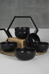 Keramika Mat Siyah Bulut Çorba Kasesi 12 cm 6 Adet - 1