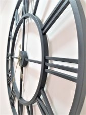 Ultima Regal Dekoratif Mat Siyah Ferforje 76 Cm.2688 B İskelet Duvar Saati Büyük Boy - 4