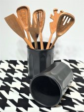 Kaşıklık Dik 14 Cm Mat Siyah Seramik - 2