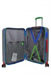 United Colors Of Benetton Lüx Abs Orta Boy Valiz Gri BNT500 thumbnail 5