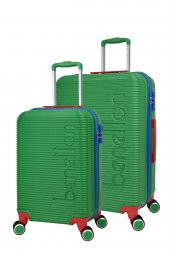 United Colors Of Benetton Lüx Abs 2li Valiz Seti Orta Boy - Kabin Boy Yeşil BNT500 thumbnail 1