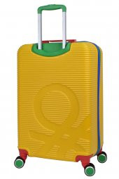 United Colors Of Benetton Lüx Abs 2li Valiz Seti Büyük Boy - Kabin Boy Sarı BNT500 thumbnail 4