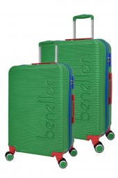 United Colors Of Benetton Lüx Abs 2li Valiz Seti Büyük Boy - Orta Boy Yeşil BNT500 thumbnail 1