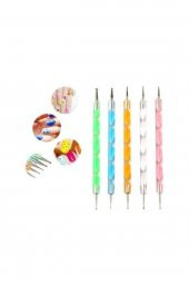 NAIL Tırnak Süsleme Nail Art Kalemi 5 Li Dot Seti - 1