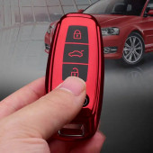AUDI A3 A4 A5 A6L A7 A8 C8 Q8 D5 E-TRON TPU ANAHTAR KILIF (KIRMIZI) thumbnail 2