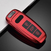AUDI A3 A4 A5 A6L A7 A8 C8 Q8 D5 E-TRON TPU ANAHTAR KILIF (KIRMIZI) thumbnail 3