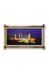 Kanvas Camii Led Işıklı Rustik Tablo  66 x 45 cm - 2
