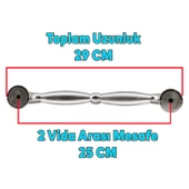 Zeplin Sürgülü Kapı Çekme Kolu Tutma Kulpu Kulbu Çelik Dış Kapı Tutamağı Nikel Saten Kulp 25.5 Cm thumbnail 2