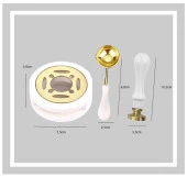 Davetiye Mum Mühürü Uygulama Seti Beyaz Renk 917 Kelebek - 2