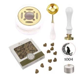 Davetiye Mum Mühürü Uygulama Seti Beyaz Renk 1004 Ay Kedi thumbnail 1