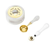 Davetiye Mum Mühürü Uygulama Seti Beyaz Renk 1004 Ay Kedi thumbnail 4