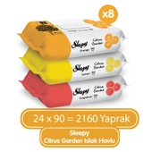 Sleepy Citrus Garden Islak Bebek Havlusu 24x90 (2160 Yaprak) - 1