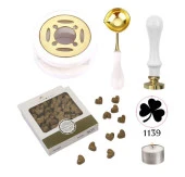 Davetiye Mum Mühürü Uygulama Seti Beyaz Renk 1139 Yonca thumbnail 1