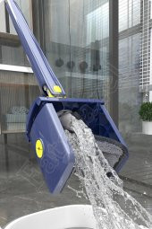 Yedek Bezli Kendinden Sıkmalı Paspas Mop Temizlik Seti Ev bakım ve Temizlik Duvar Yer Silme Paspas thumbnail 5