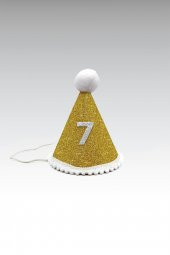 Gold Mini Simli Ponpon Şapka 7 Ay - 1