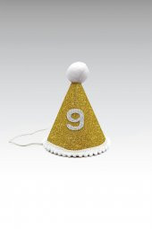 Gold Mini Simli Ponpon Şapka 9 Ay - 1