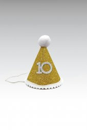 Gold Mini Simli Ponpon Şapka 10 Ay - 1