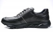 White World 1806 Hakiki Deri Siyah Sneaker Erkek Ayakkabı - 3