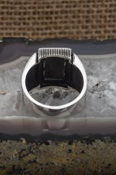 Kare Oniks Taşlı 925 Gümüş Erkek Yüzük thumbnail 7