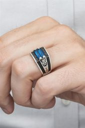 2 Sıra Parliament Baget Taşlı 925 Gümüş Erkek Yüzük thumbnail 1
