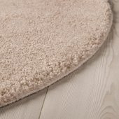 Yuvarlak Model Halı Kırık Beyaz Renk MeridyenDukkan 130 cm Yuvarlak Halı - 3