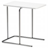 Metal Yan Sehpa, Beyaz Renk MeridyenDukkan 50x30 cm Koltuk Yanı Sehpa - 1